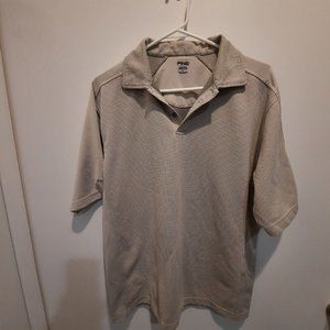 Ping Golf Performance Dynamics Polo Shirt Mens Large Beige Print Logo Collard